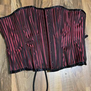 Red and Black Corset Story over-bust corset